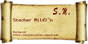 Stecher Milán névjegykártya