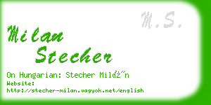 milan stecher business card